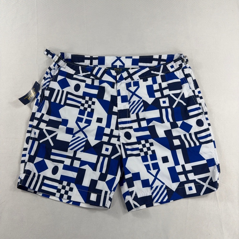 Polo Ralph Lauren Swim Trunks Nautical Regatta Signal Flag Print Men 38 NWT